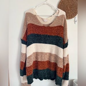 Chic Soul 3X color block fall sweater